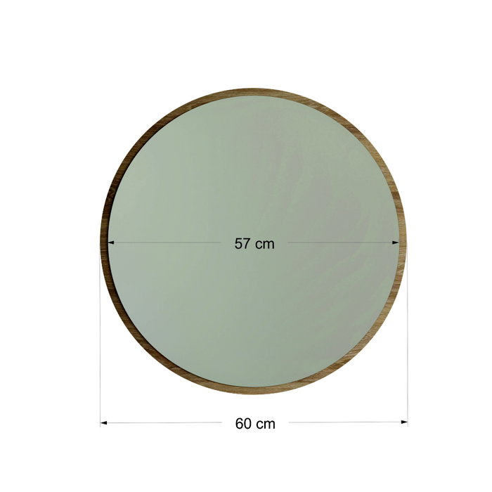 Hanah Home Espejo Decorativo Yuvarlak Ceviz A707 Nogal